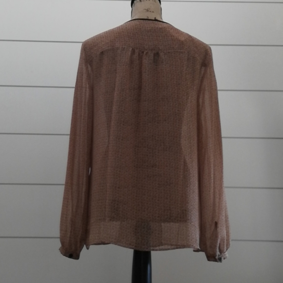 LOFT Sheer Brown & Black Blouse- NWT - Picture 5 of 14